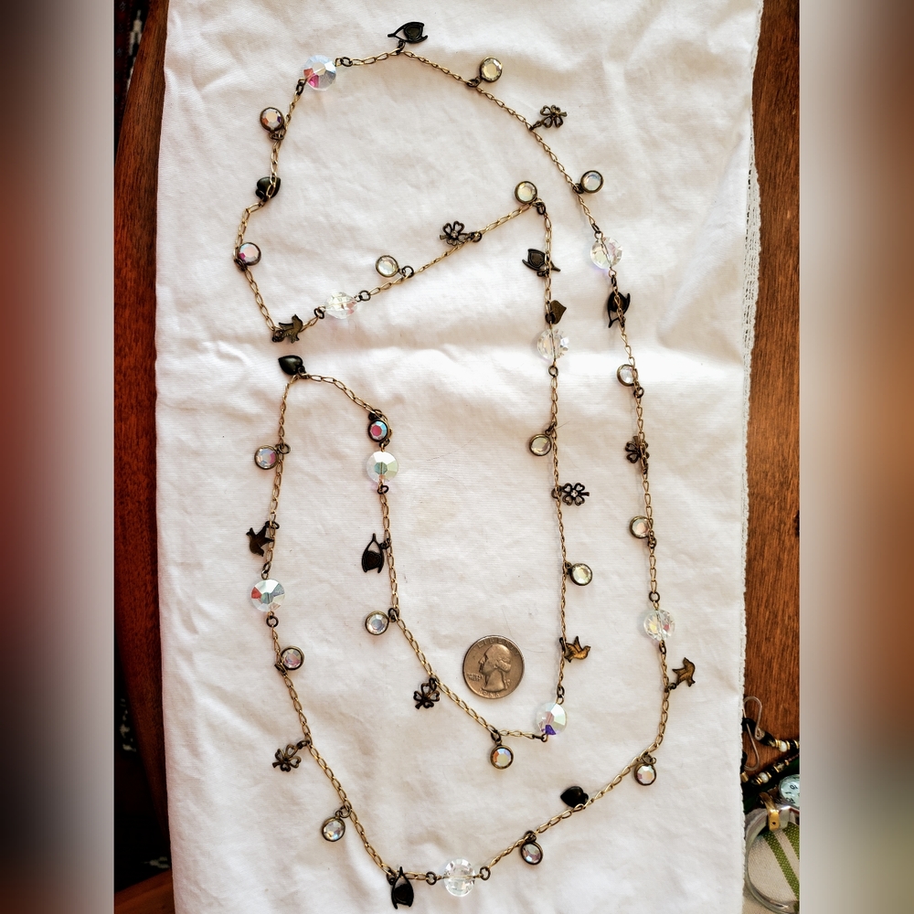 Long charm necklace